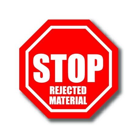 Ergomat 16in OCTAGON SIGNS - Stop Rejected Materials DSV-SIGN 256 #0938 -UEN